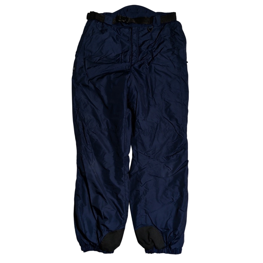 Vintage Columbia Snow Pants Mens Size L Navy Blue Belted Nylon Ski Snowboard 90s